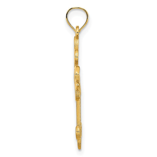 14k Fleur de Lis Cross Charm