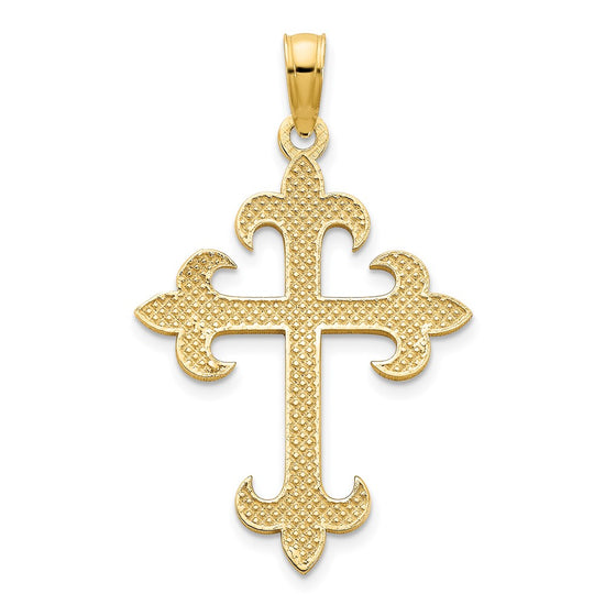 14k Fleur de Lis Cross Charm