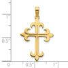 14k Fleur de Lis Cross Charm