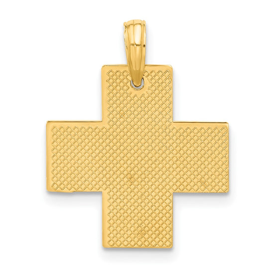 14k Polished Greek Cross Pendant