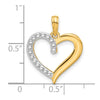 14k and White Rhodium Polished Heart Pendant