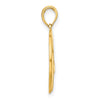 14k Polished Cut-out Deer Head Circle Pendant