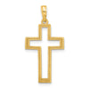 14k Polished Cut-out Cross Pendant