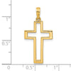 14k Polished Cut-out Cross Pendant