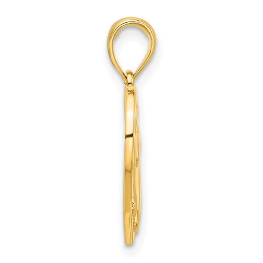 14k Polished Horse Head In Heart Pendant