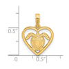 14K Polished Turtle in Heart Pendant