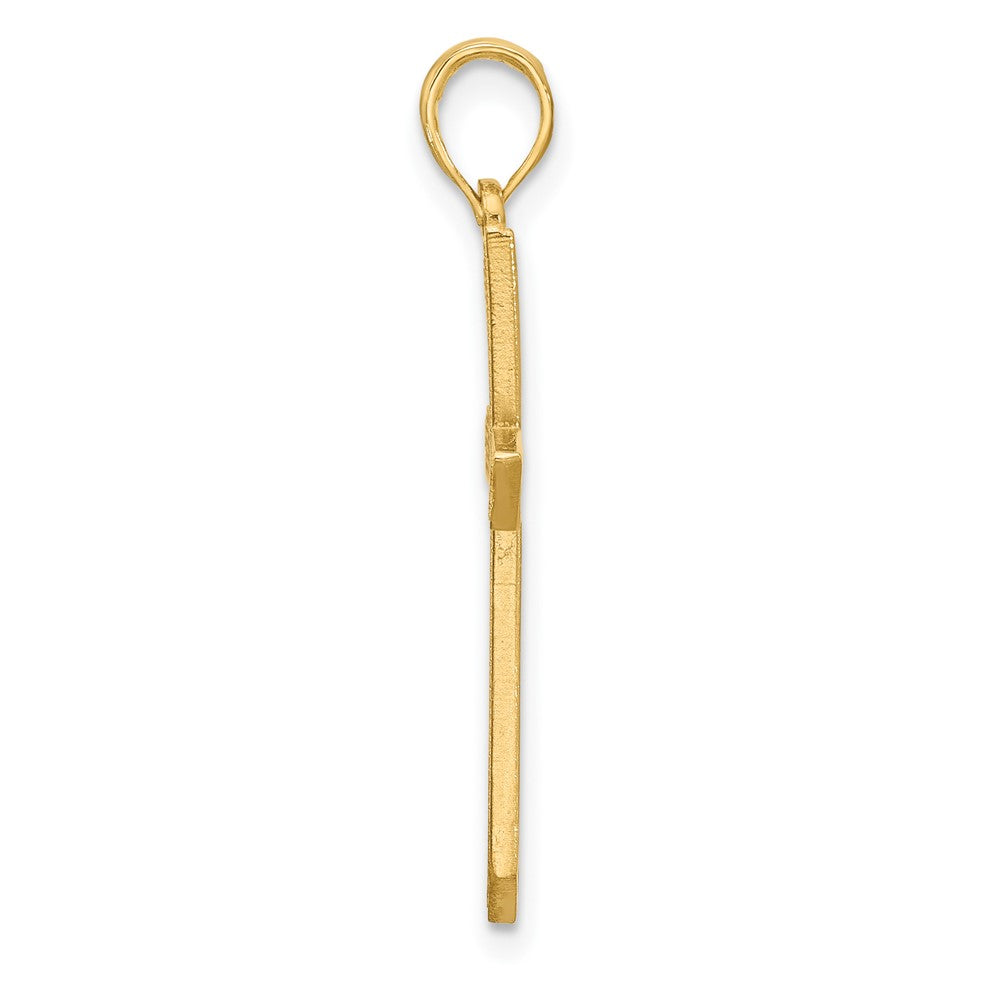 14k Fancy Angled Cross Pendant