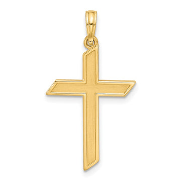 14k Fancy Angled Cross Pendant