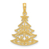 14k Polished Fancy Scrolled Christmas Tree Pendant
