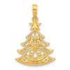 14k Polished Fancy Scrolled Christmas Tree Pendant