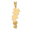 14k Polished with Green Enameled Clovers Pendant