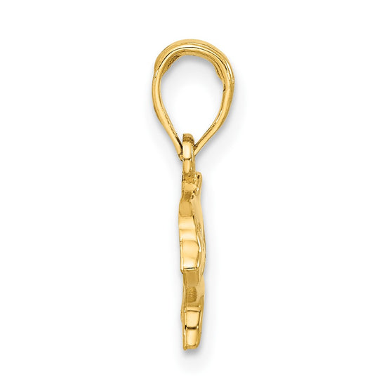 14k Polished Dolphin with Cut-out Baby Dolphin Pendant