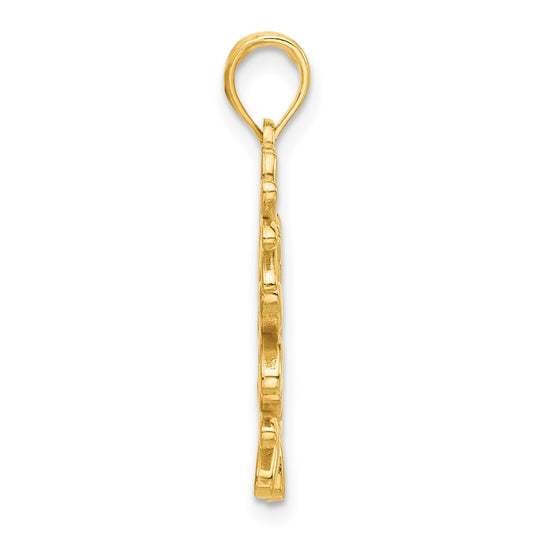 14k Polished Floral Pendant