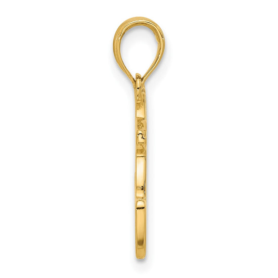 14K Polished Prancing Reindeer Charm
