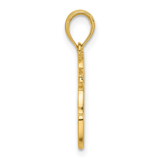 14K Polished Prancing Reindeer Charm
