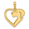 14K Polished Heart with Dog Charm