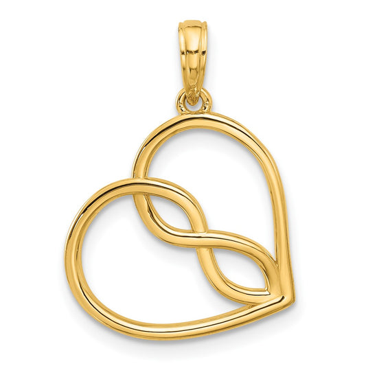 14k Fancy Infinity Heart Charm