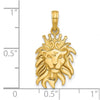 14K Polished Lion Head with Crown Pendant