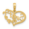 14k Fancy SWEET 16 in Heart Charm