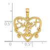 14k SWEET 16 in Heart Charm