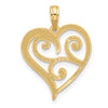 14k Fancy Swirl Heart Charm