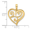 14k Fancy Swirl Heart Charm
