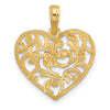 14K Polished Fancy Swirl Filigree Heart Charm