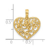 14K Polished Fancy Swirl Filigree Heart Charm