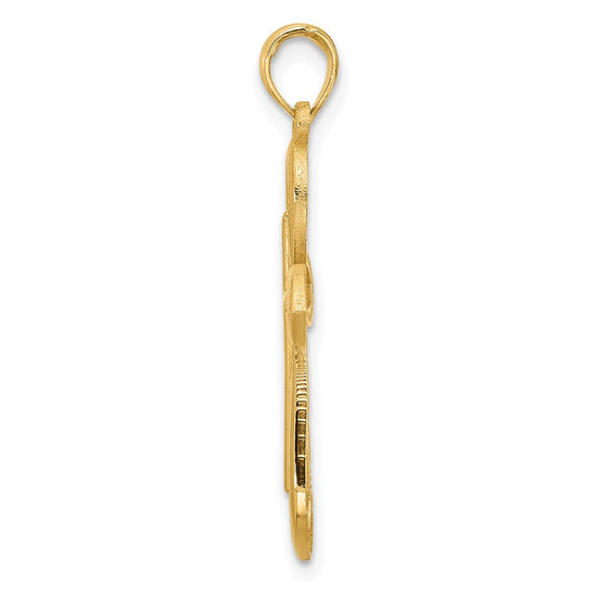 14K Fancy Two Cross Charm