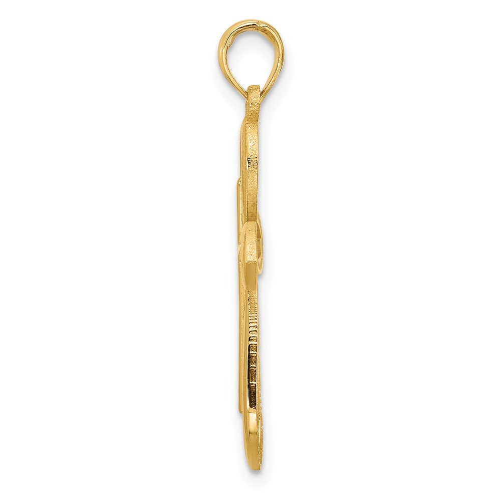14K Fancy Two Cross Charm