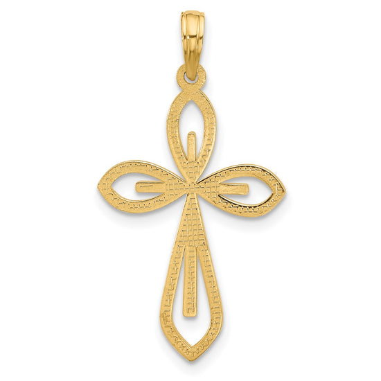 14K Fancy Two Cross Charm