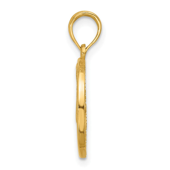 Gold Polished Round Zodiac Pendant