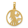 Gold Polished Round Zodiac Pendant