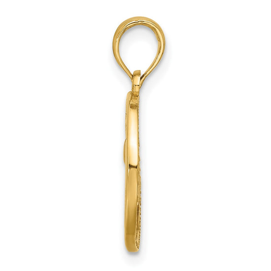 Gold Polished Round Zodiac Pendant