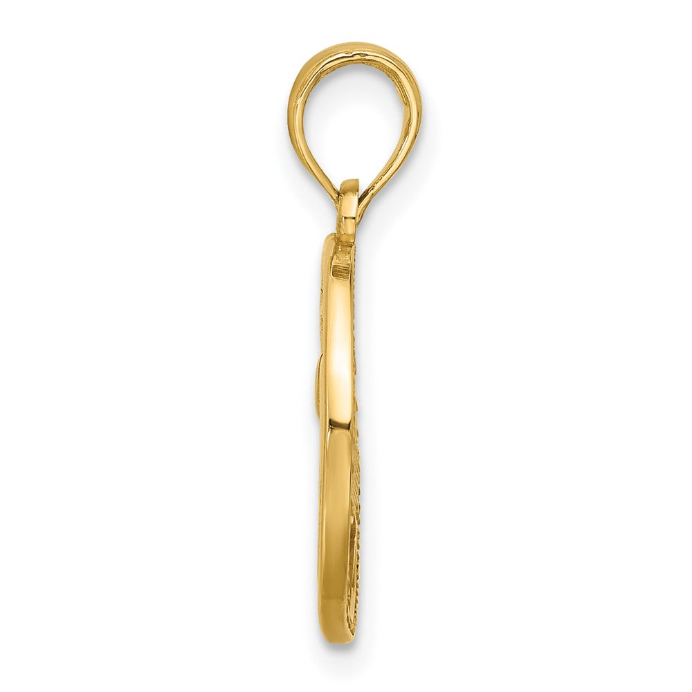 Gold Polished Round Zodiac Pendant