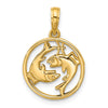 Gold Polished Round Zodiac Pendant