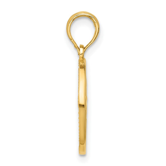 Gold Polished Round Zodiac Pendant