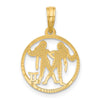 Gold Polished Round Zodiac Pendant