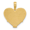 14K Polished and Brushed Fancy Scrolled Heart Charm