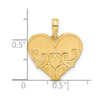 14K Polished and Brushed Fancy Scrolled Heart Charm