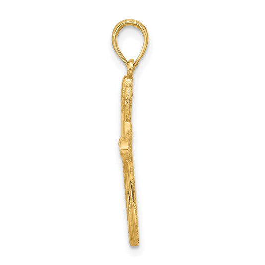 14K Fancy Entwined Cross Charm