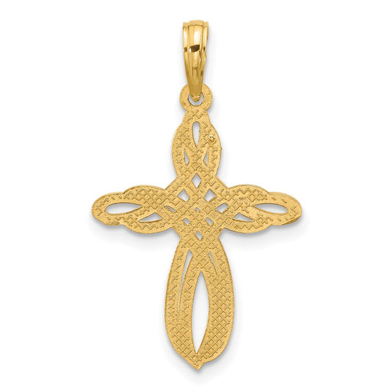 14K Fancy Entwined Cross Charm