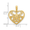 14K Polished Fancy Flower and Heart Charm