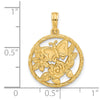 14K Polished Fancy Butterfly and Flowers Charm
