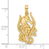 14K Polished Fancy Seahorse in Kelp Charm