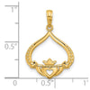 14k Polished Claddagh Pendant