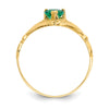 14k Green CZ Polished Claddagh Ring