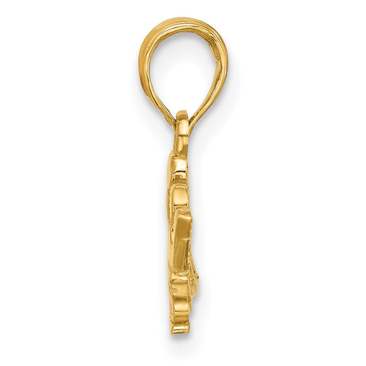 14K Polished PRINCESS Crown Charm