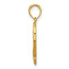 14K Polished Awareness Ribbon and Heart Charm