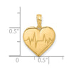 14K Polished Fancy EKG Heartbeat Charm